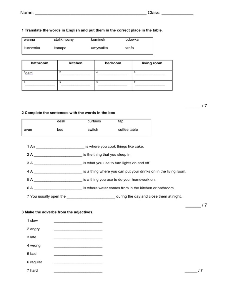 ECA2+ - Tests - Vocabulary Check 5A - 2018 | PDF