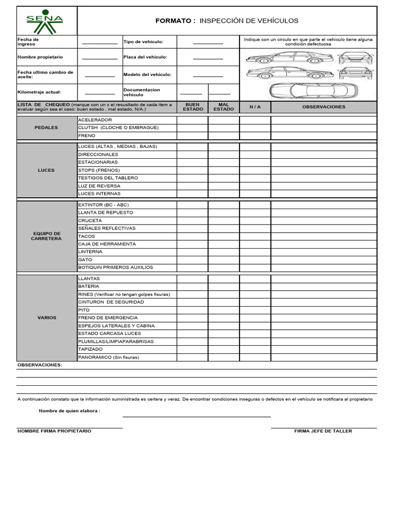 Gth f 75 formato sst formato inspeccion de vehiculo 2 0 2 1 1 pdf