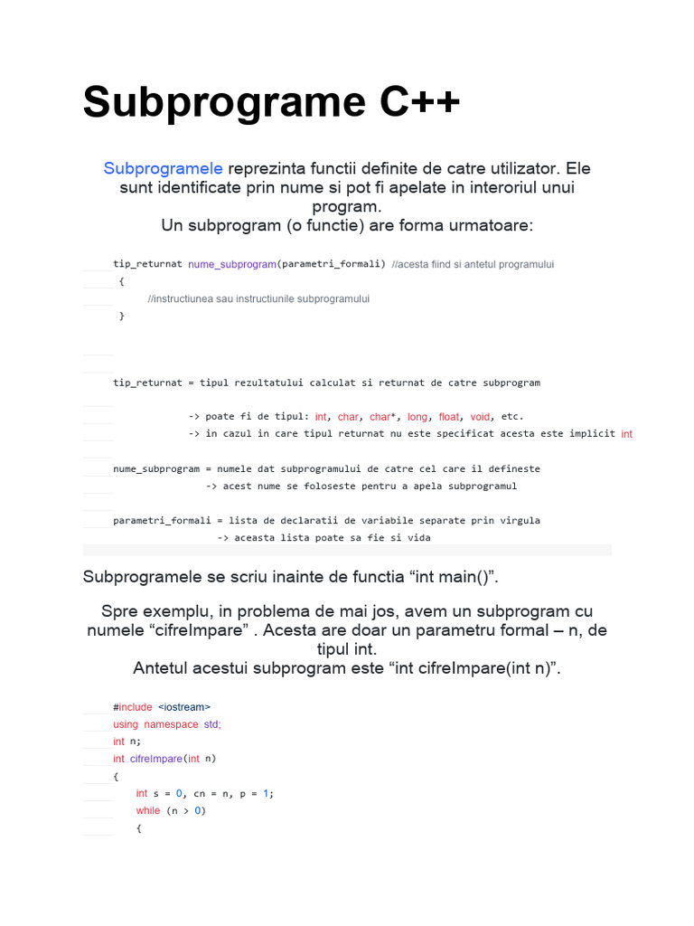 Teorie Subprograme | PDF