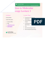 Introduction To Molecular Spectroscopy Lecture 1 - Gamma