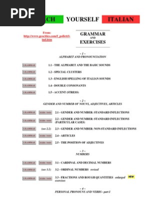 Italian Grammar Teach Yourself Italian Grammatical Gender