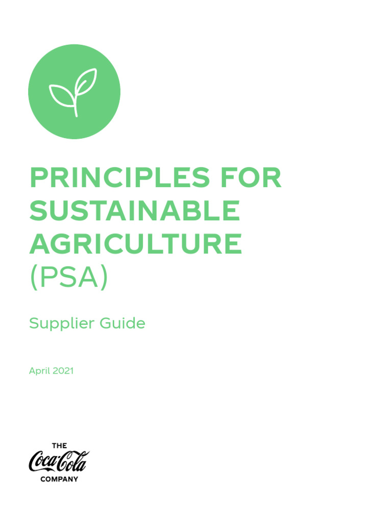Principles for Sustainable Agriculture Guide | PDF | Business