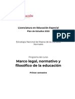 Marco Legal, Normativo y Filosófico de La Educación