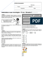 Matemática e Suas Tecnologias - 6º Ano - Bimestre 3