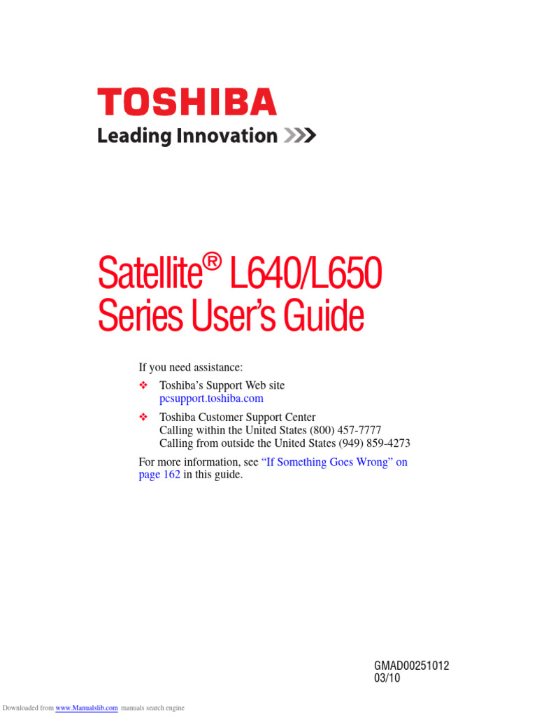 Satellite l640 l650 series user s guide downloaded from manuals search