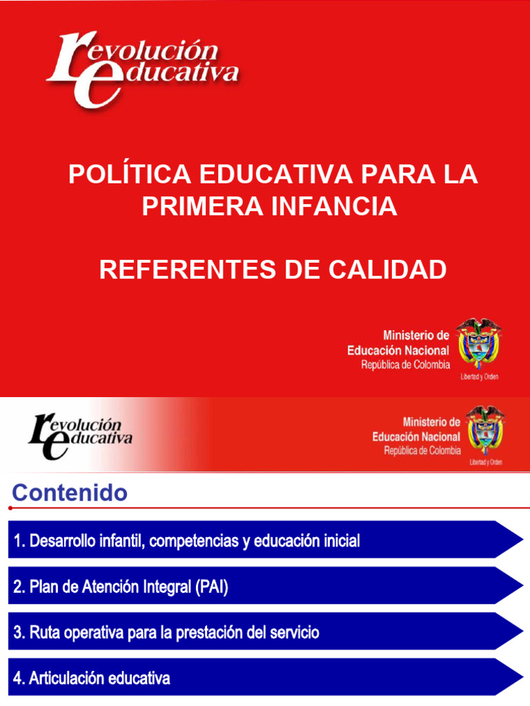 Politica Educativa para La Primera Infancia | PDF | Educación de la ...