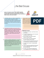 07 Basic III Handout 28 Unit 7 Making Excuses Choosing The Best Excuse