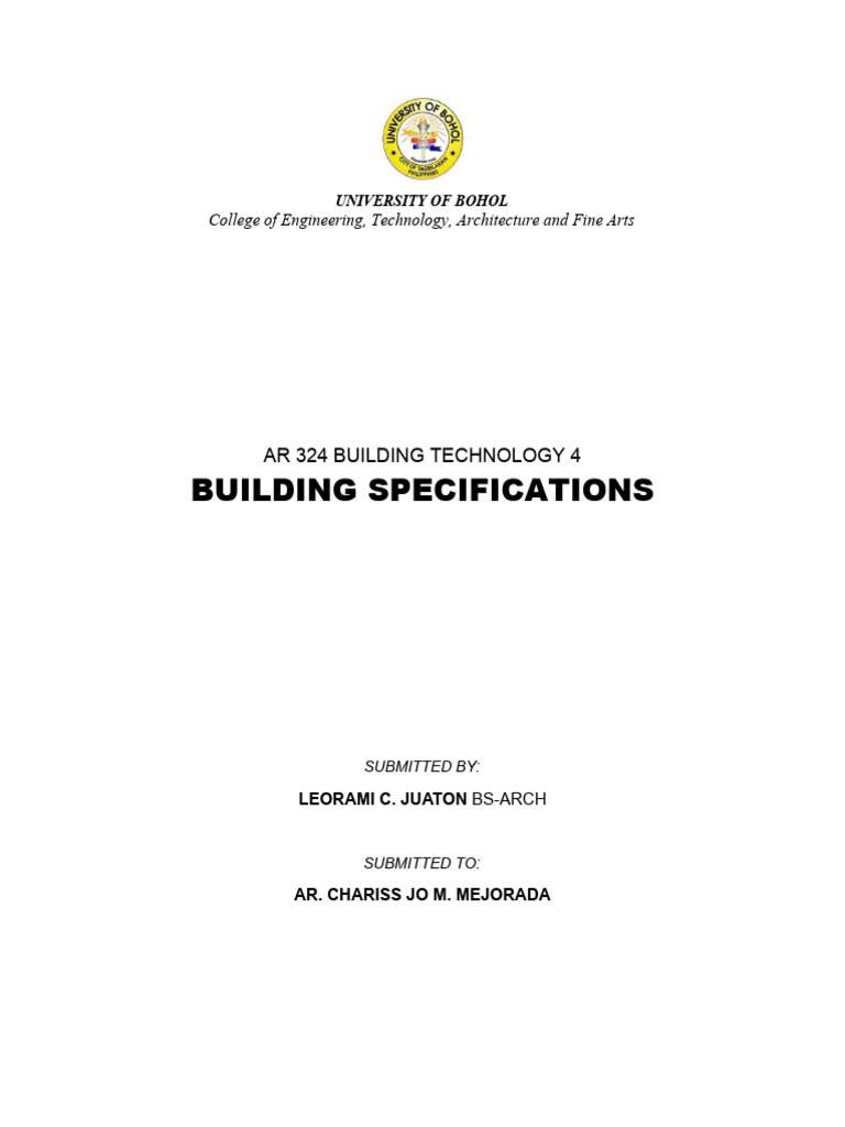Building Specifications | PDF