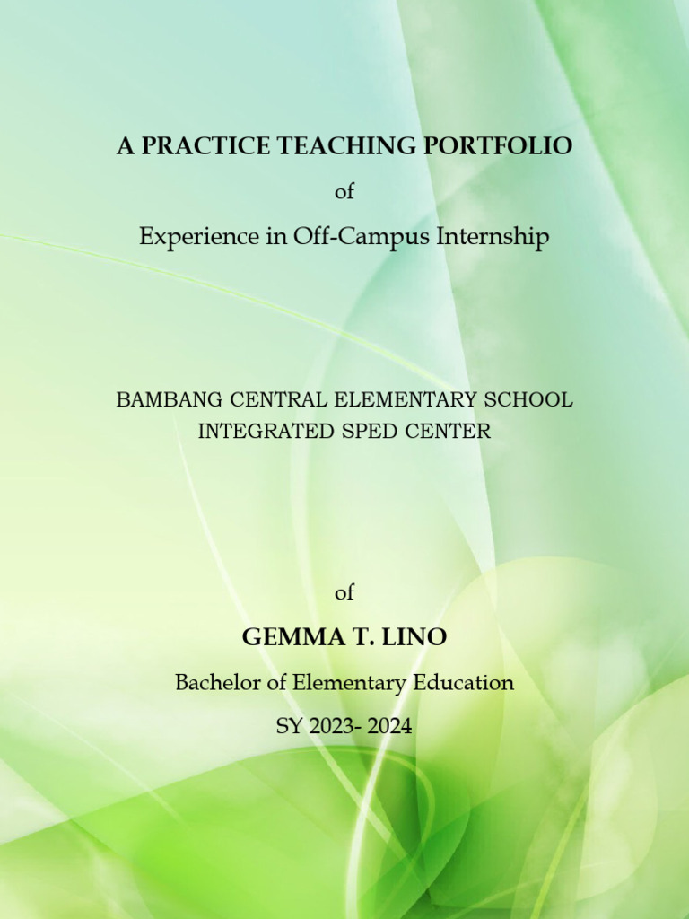 Sample Practice Teaching Portfolio | PDF | Learning | Teachers