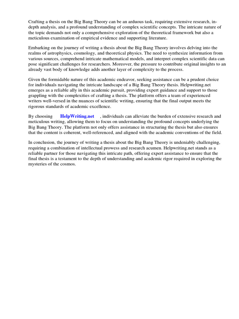 Thesis about big bang theory download free pdf big bang universe