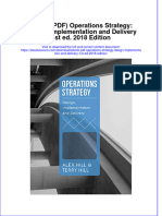 Ebook Ebook PDF Operations Strategy Design Implementation and Delivery 1St Ed 2018 Edition All Chapter PDF Docx Kindle