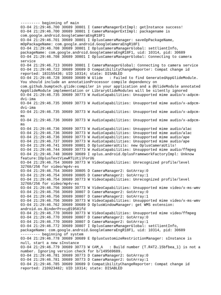 Camera Service Log Analysis | PDF | Computer Science | Information ...