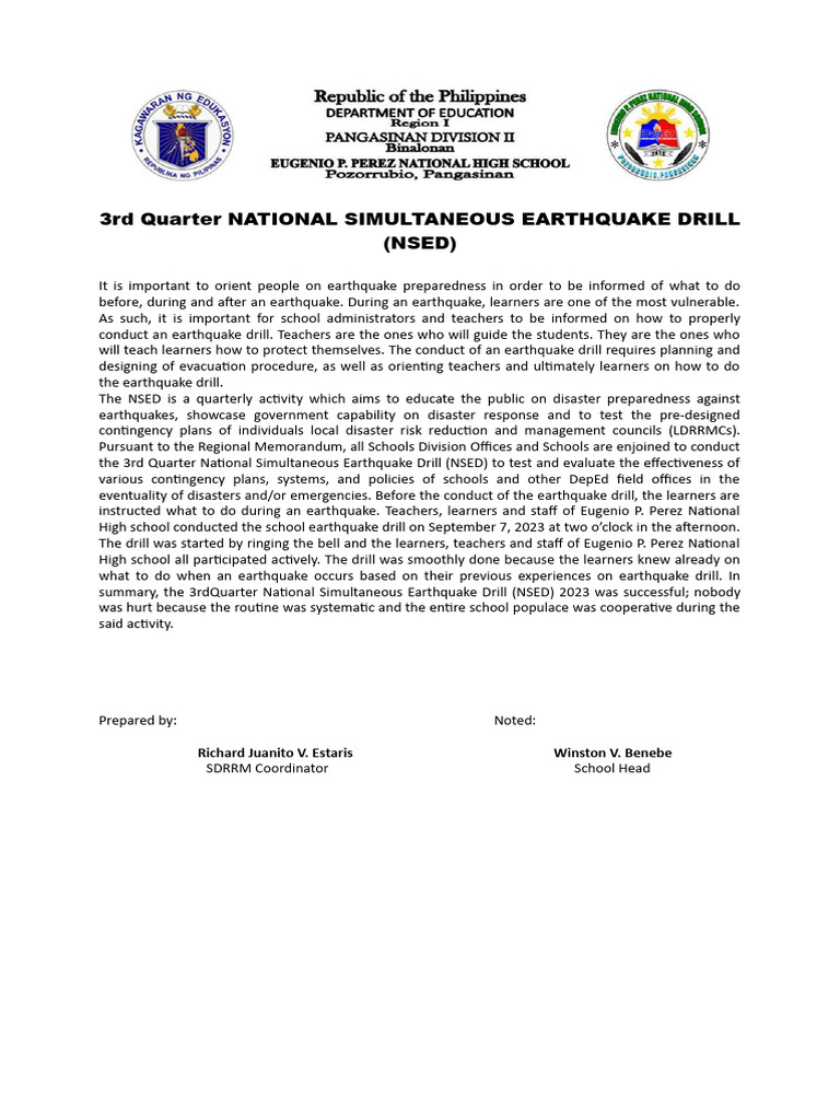 Narrative Report 3rd Quarter NSED 2023 PDF