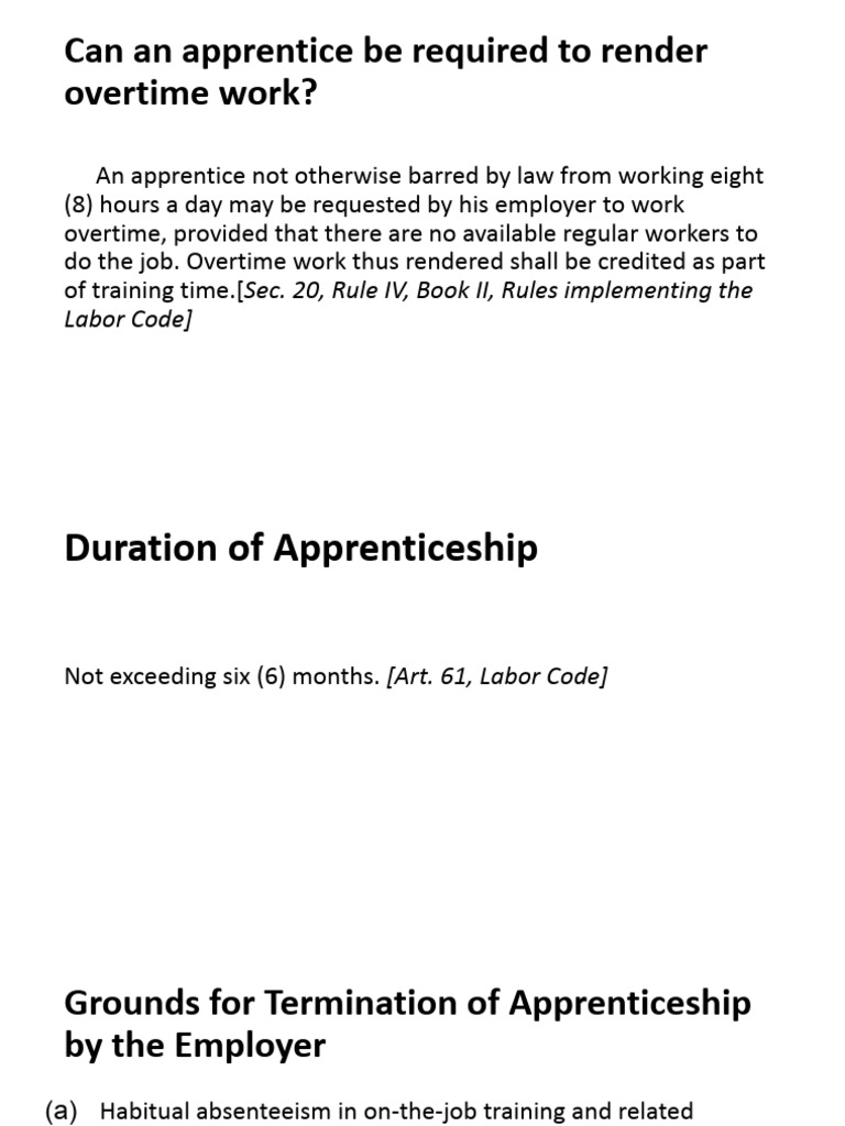Apprentice Overtime and Employment Rules | PDF | Employment | Labour Law