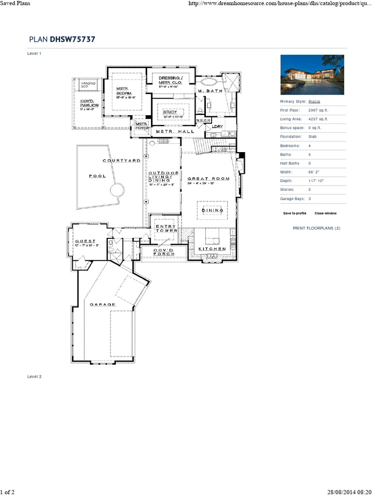 Prairie Style 4-Bedroom Home Plan | PDF