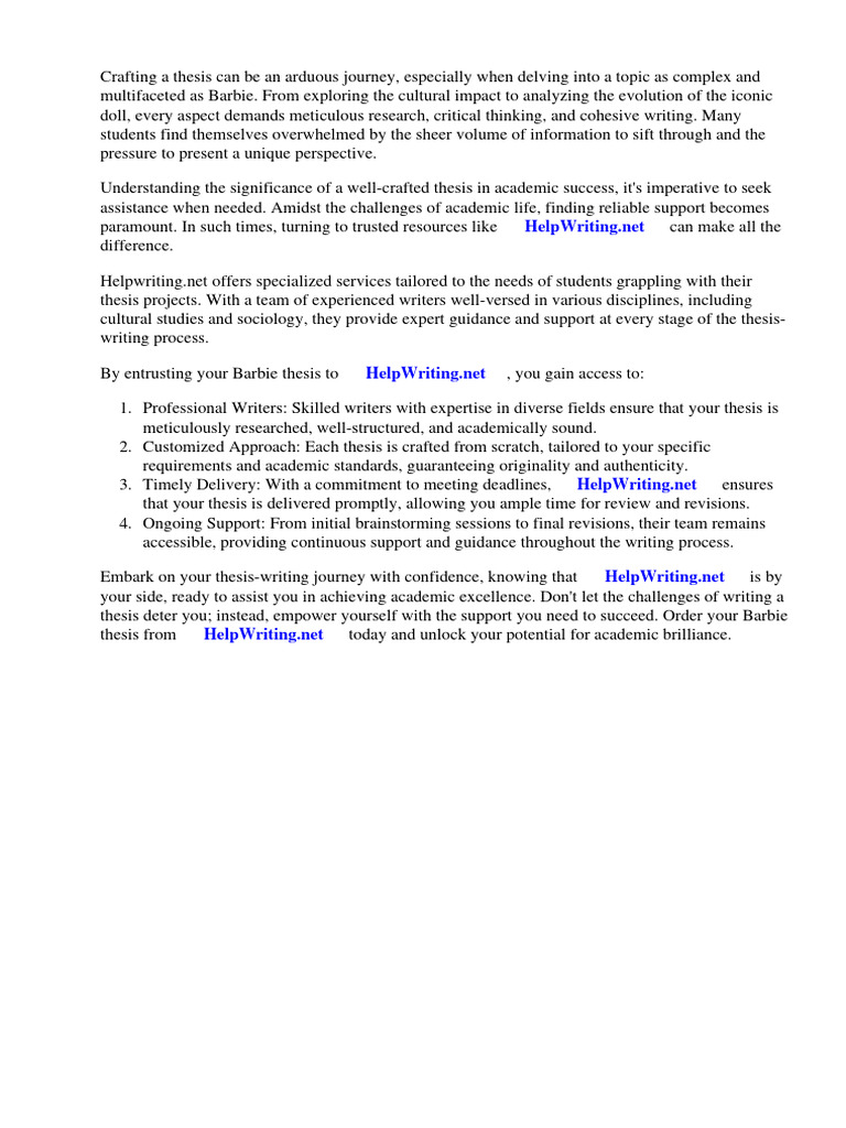 Barbie Thesis | Download Free PDF | Barbie