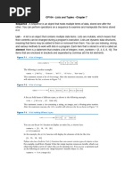 CP104 - Chapter 7 - Lists and Tuples