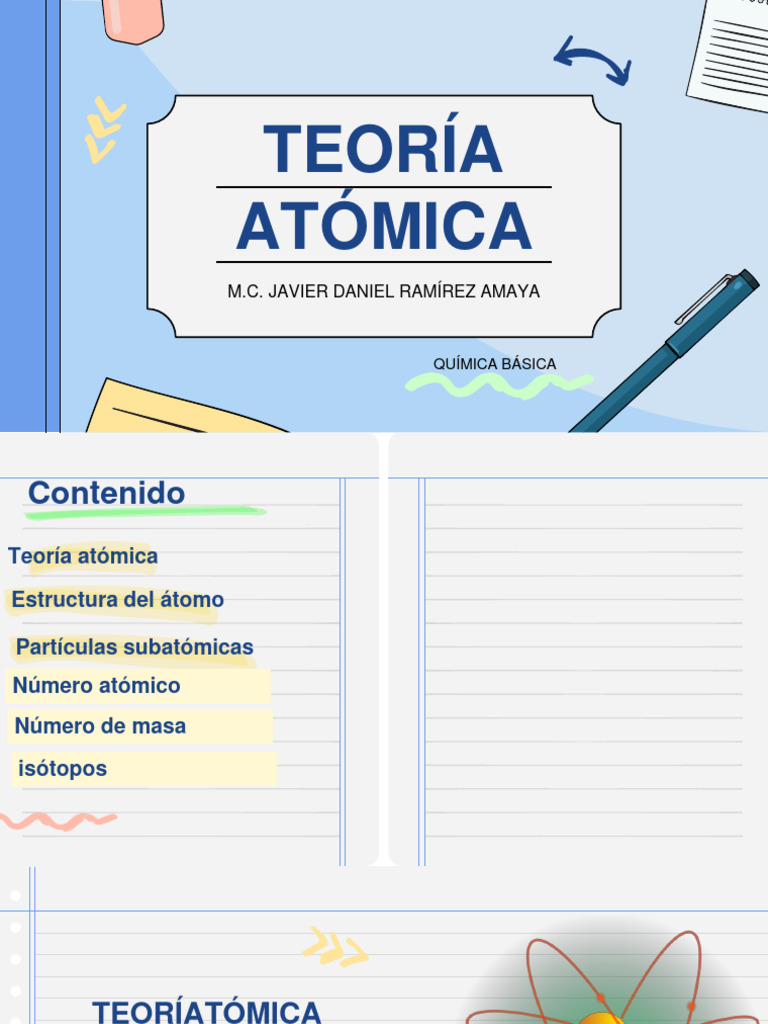 Teoría Atómica Pdf Neutrón Núcleo Atómico
