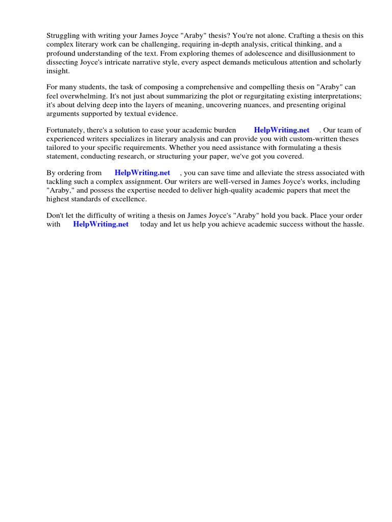James joyce araby thesis pdf mystery thriller crime fiction