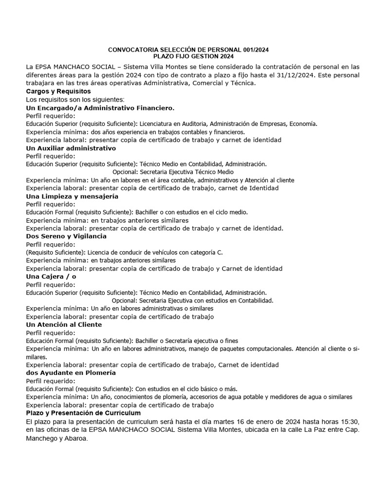 Convocatoria 2024 Pdf Contabilidad Economias