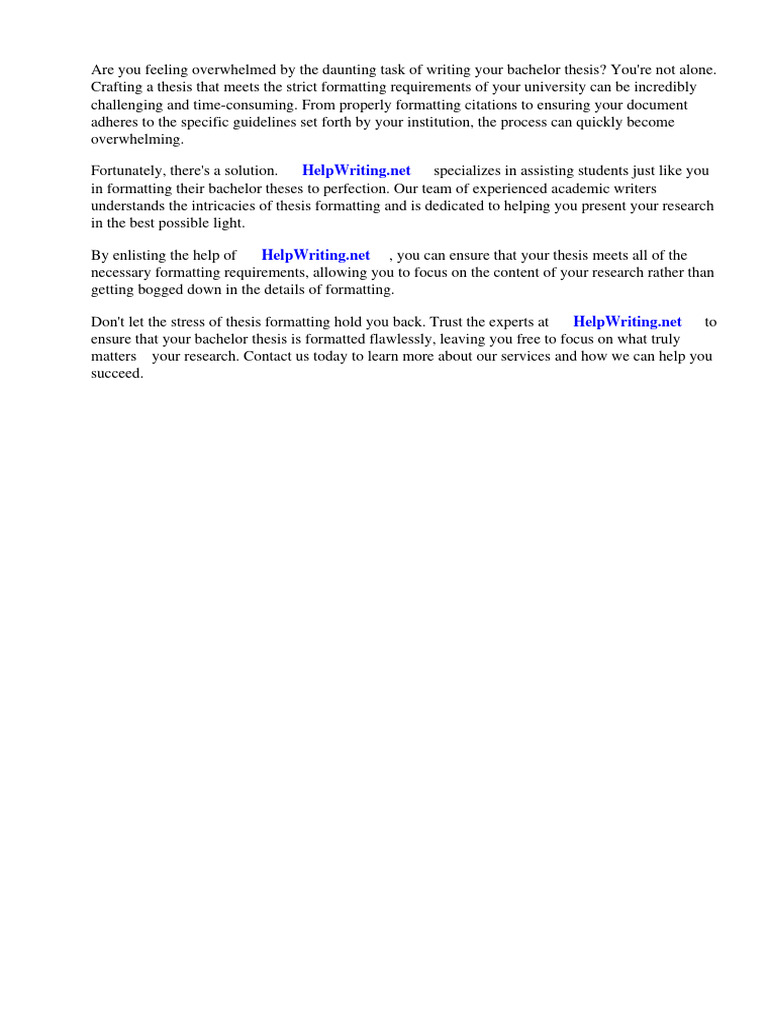 Bachelor thesis formatierung hs bremen pdf