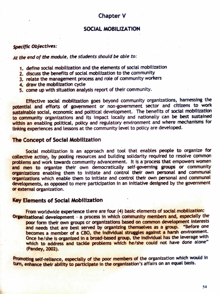 Chapter 5 Social Mobilization | PDF | Governance | Empowerment