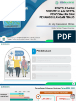 Materi Dirjampelkes - Pengelolaan - Dispute - Klaim - Dan - Pencegahan - Dan - Penanggulangan - PERSI