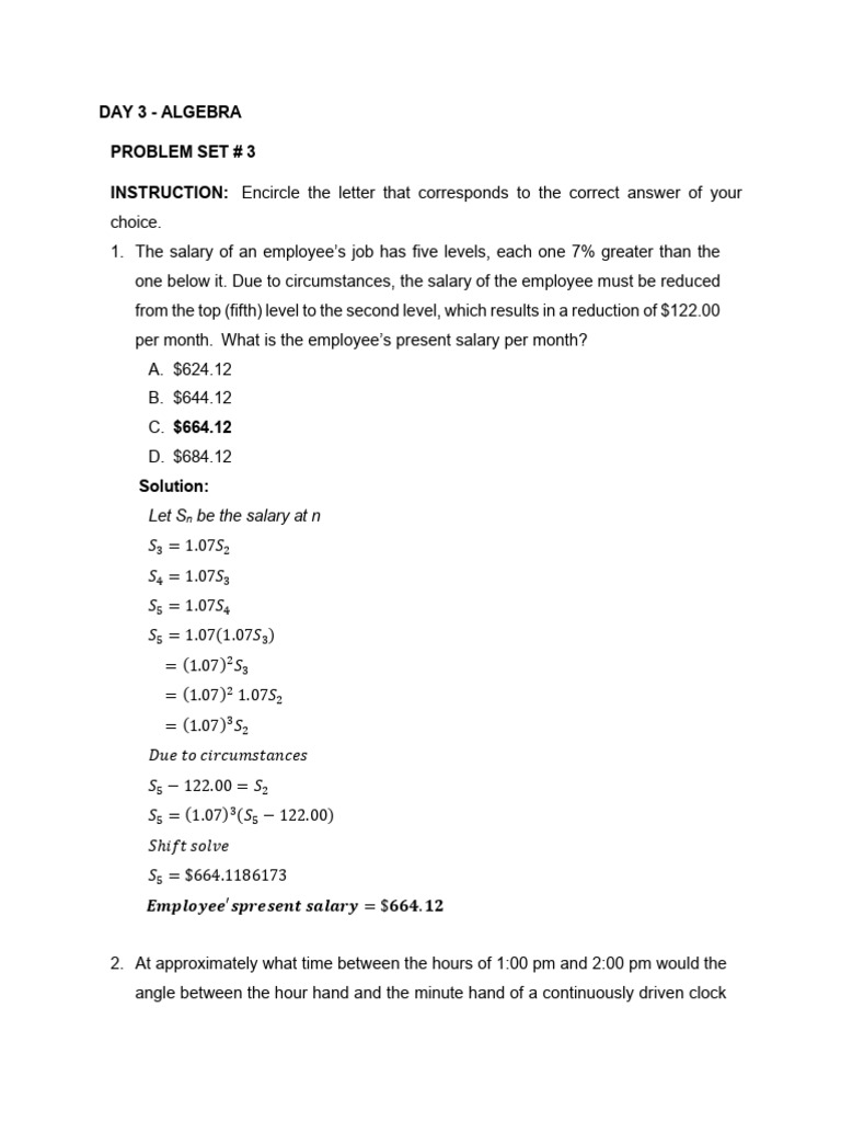 Mechanical Engineering Problems Set 3 Math | PDF | Area | Elementary ...