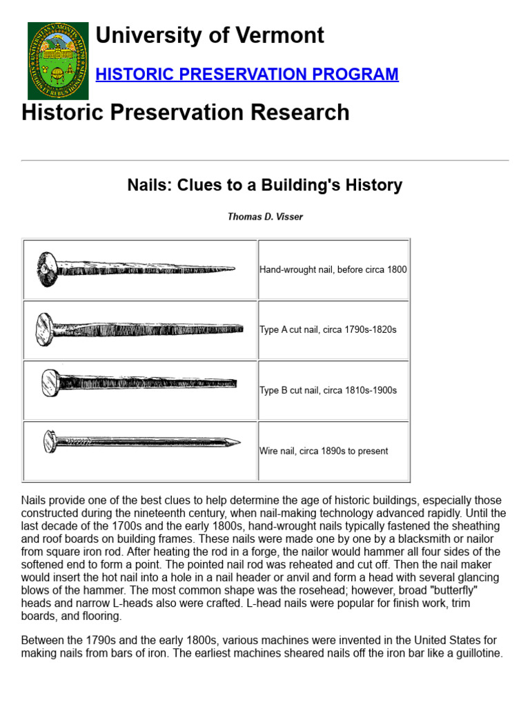 Nail History Visser | Download Free PDF | Woodworking | Metals