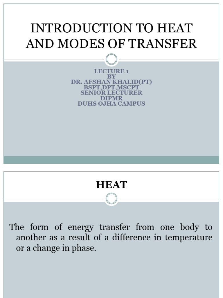 Introduction to Heat Transfer Methods | PDF | Heat Transfer | Thermal ...