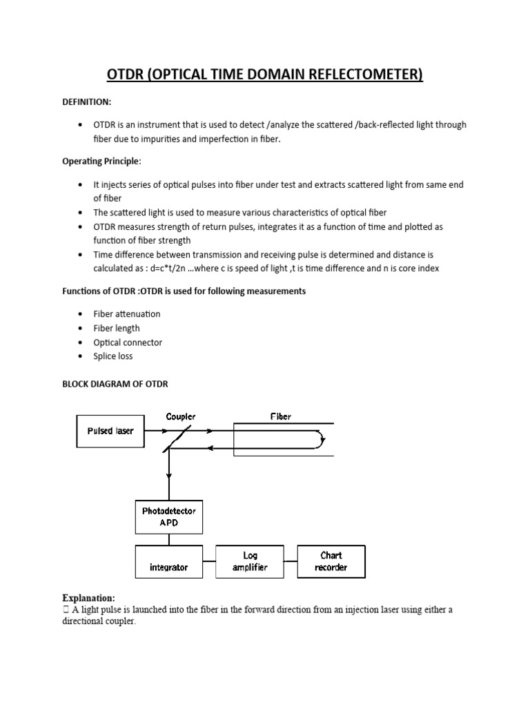 OTDR | PDF | Optical Fiber | Telecommunications