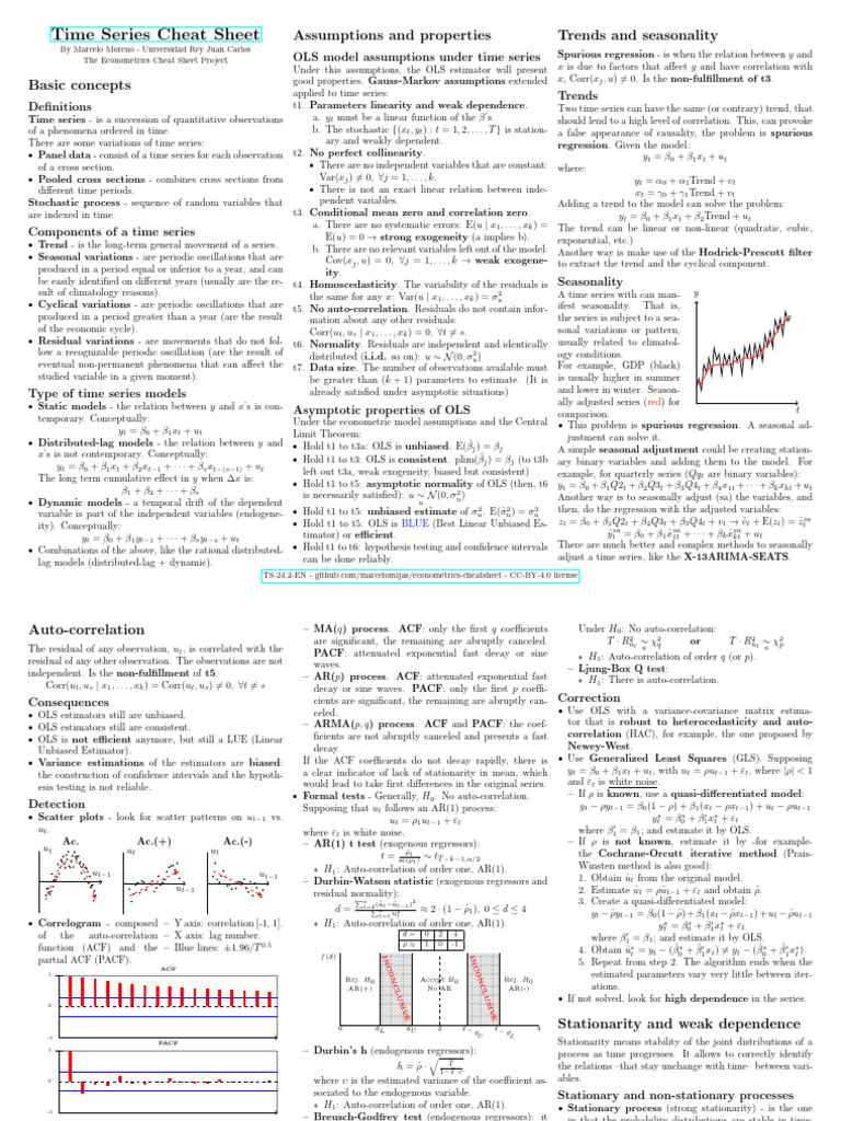 Time Series Analysis Concepts Guide | PDF | Ordinary Least Squares ...