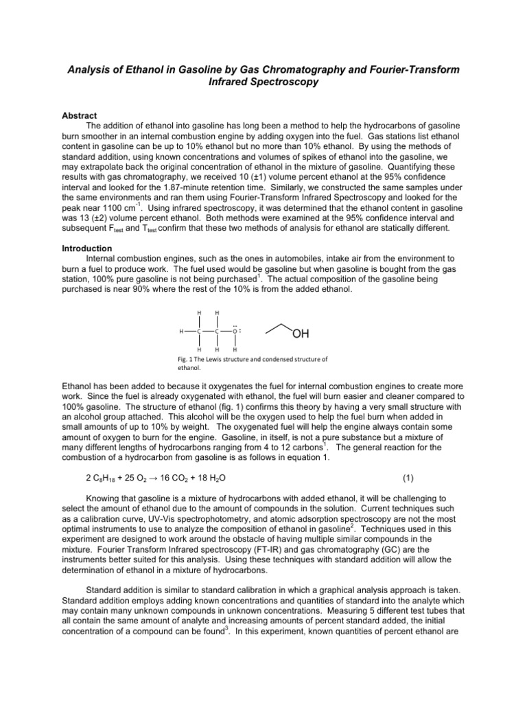 Ethanol Content Analysis in Gasoline | PDF | Detection Limit | Gas ...