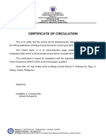 Certificate of Circulation