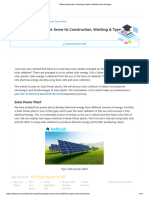 Solar Power Plant, Working of Solar Collectors and Its Types