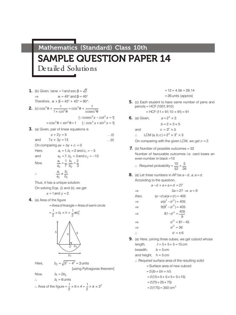 I SucceedMath10thStandardSP 14 | PDF