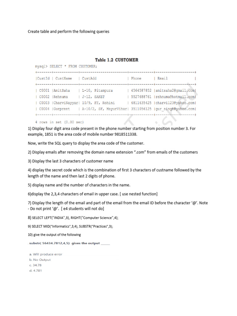 Worksheet 1 mysql functions 1 pdf