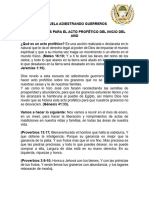 Instrucciones para El Acto Profetico Del Inicio Del Año