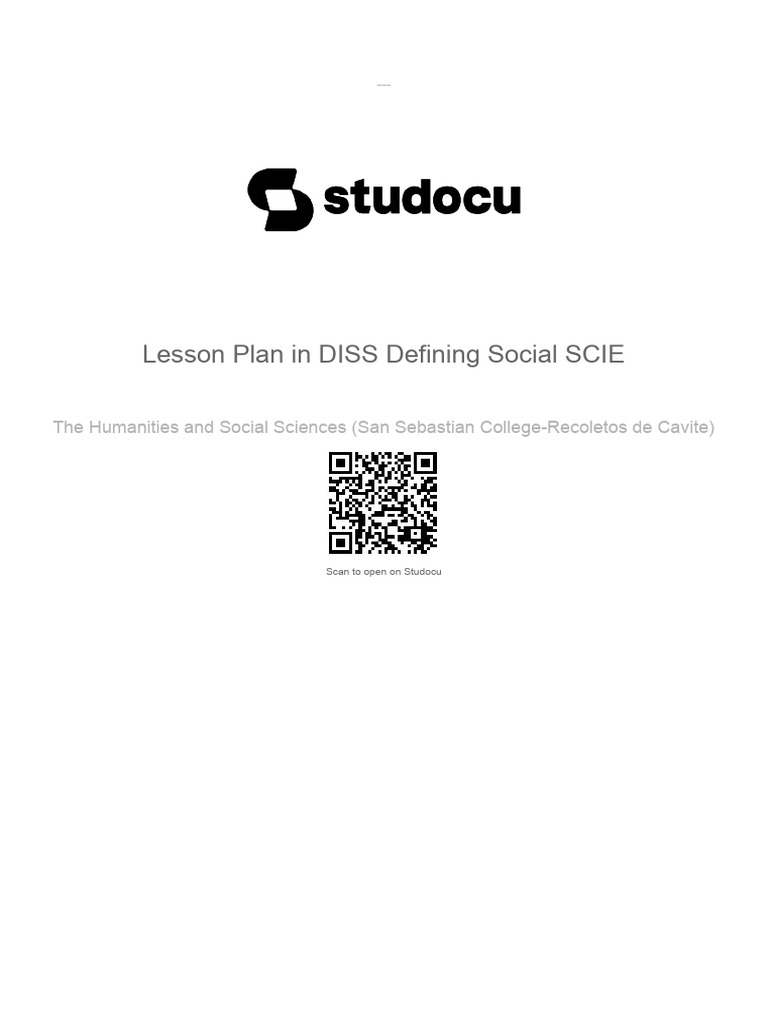 Lesson Plan for Social Sciences DISS | PDF