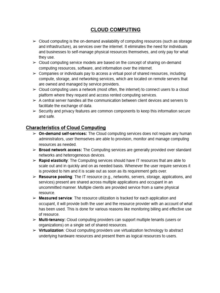 Cloud Computing 1 | PDF