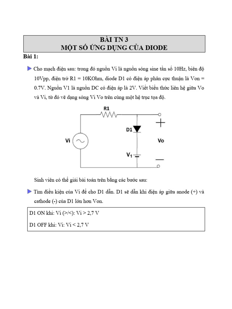 Lựa Chọn Diode Phù Hợp Với Điện Trở Tương Ứng