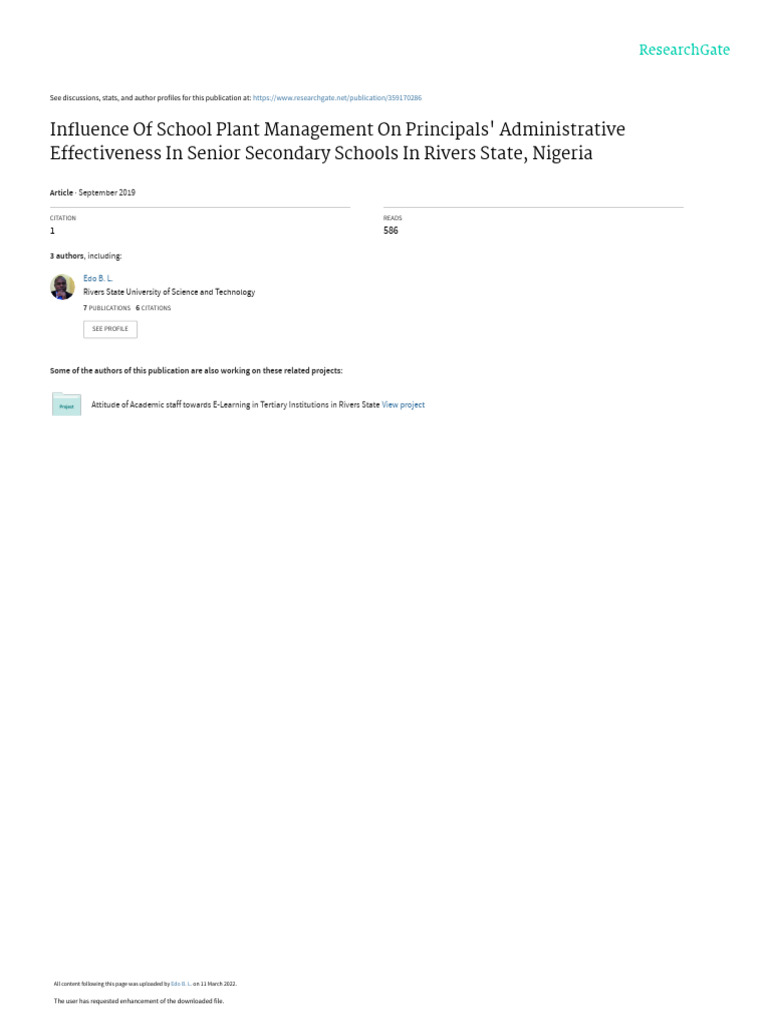 in-uence-of-school-plant-management-on-principals-administrative