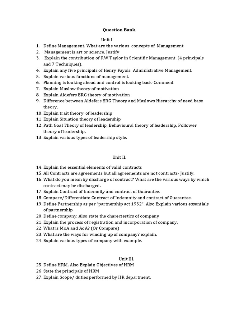 Question Bank | PDF