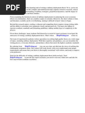 Military Deployment Thesis Statement
