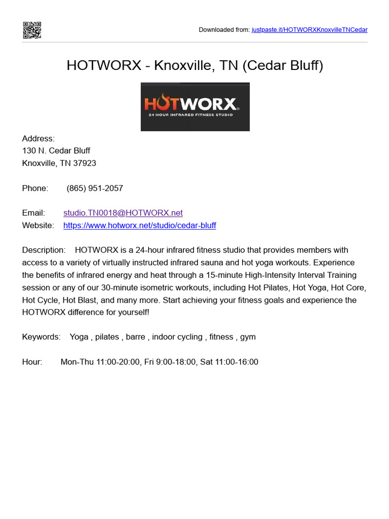 HOTWORX Knoxville, TN (Cedar Bluff) PDF