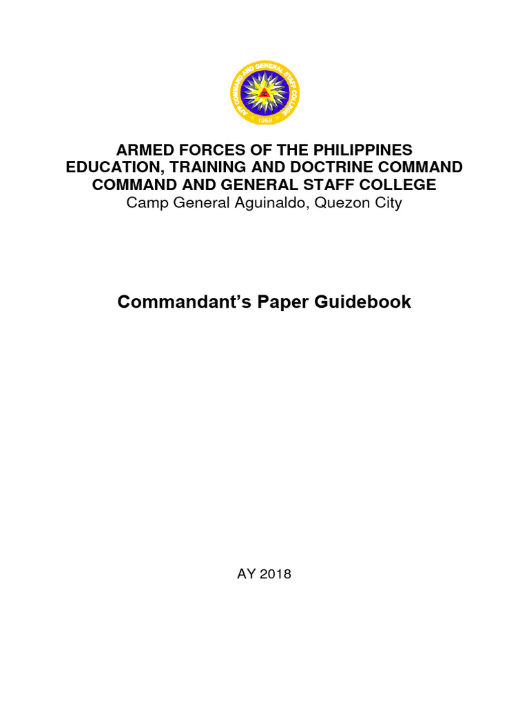 COMMANDANT'S Paper Guidebook CL 63-18 | PDF | Note (Typography ...