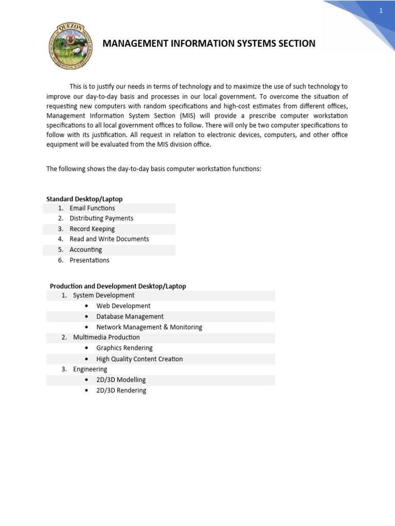 Workstation Specifications for Local Government | PDF | Laptop ...