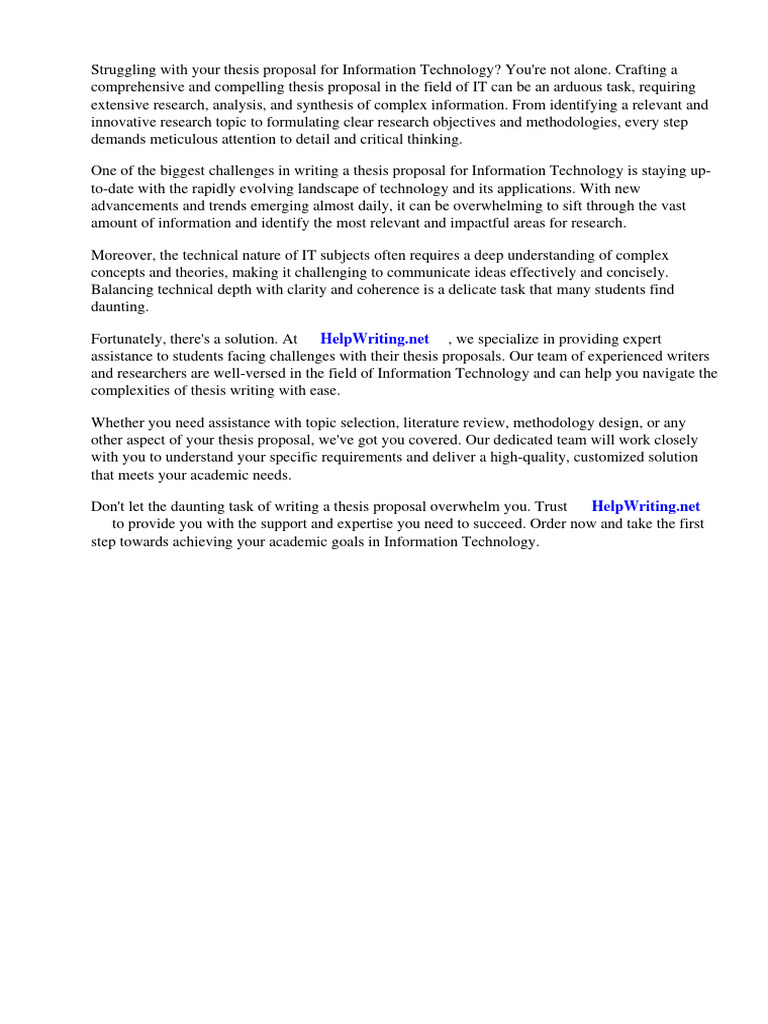 Best Thesis Proposal For Information Technology | PDF | Career & Growth