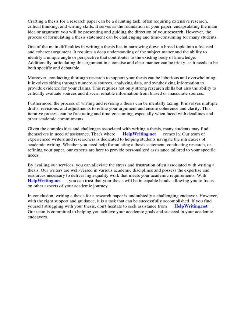 How To Make A Thesis For Research Paper | PDF | Career & Growth