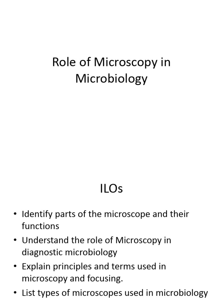 Microscopy In Microbiology Practical 1 2 Pdf Staining Microscopy